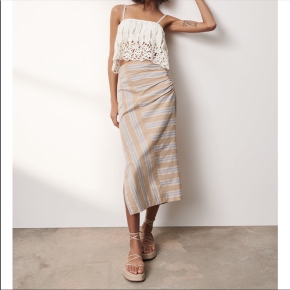 Draped midi skirt striped - Picture 3 of 13